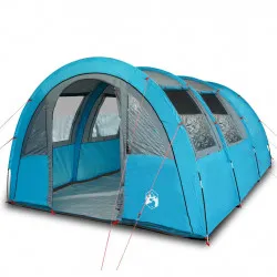 Къмпинг палатка за 4 души синя 483x340x193 см 185T тафта
