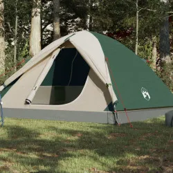 Къмпинг палатка за 3 души зелена 240x217x120 см 190T тафта