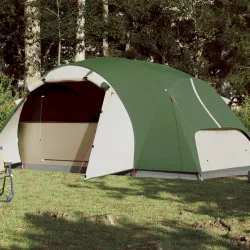 Къмпинг палатка за 8 души зелена 360x430x195 см 190T тафта
