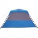 Къмпинг палатка за 6 души синя затъмняващ плат водоустойчива