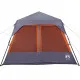 Къмпинг палатка за 9 души сиво-оранжев затъмняващ водоустойчив