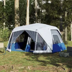 Къмпинг палатка, светлосиньо, затъмняващ плат, LED