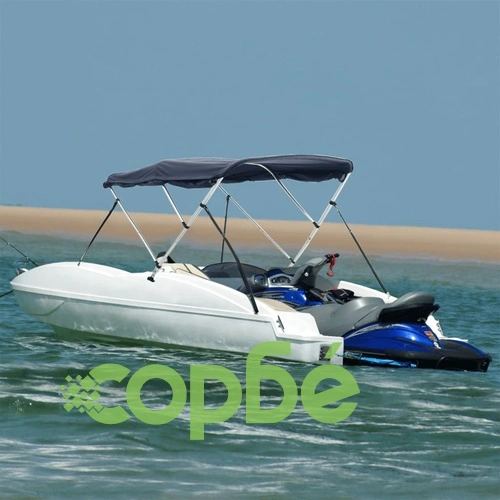 Тента за лодка с 4 дъги странични стени 243x(230-244)x137 см ➤ топ цена ➤ sorbe.bg