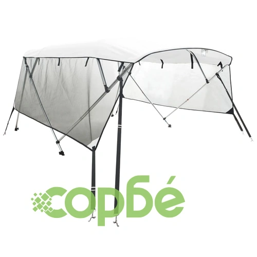 Тента за лодка с 4 дъги мрежести страници 243x(230-244)x137 см ➤ топ цена ➤ sorbe.bg