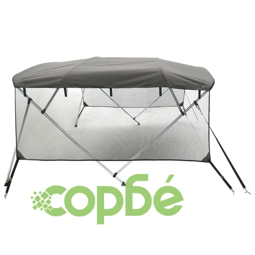Тента за лодка с 4 дъги мрежести страници 243x(200-213)x137 см ➤ топ цена ➤ sorbe.bg