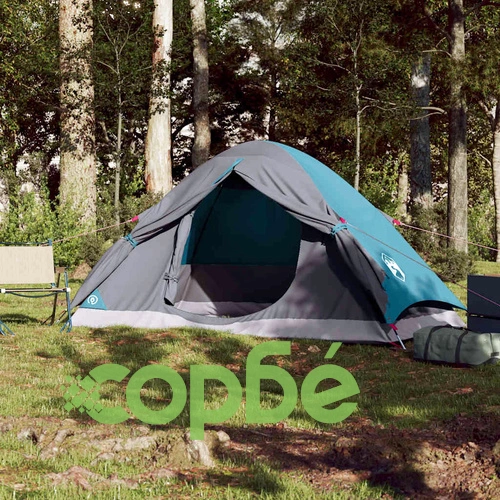 Куполна къмпинг палатка, 4-местна, синя, водоустойчива ➤ топ цена ➤ sorbe.bg