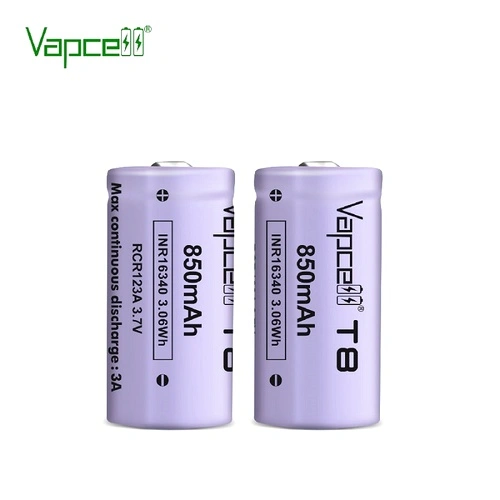 Батерия Vapcell 16340 T8 850mah 3A ➤ топ цена ➤ sorbe.bg