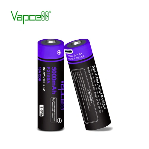 Батерия Vapcell P2150A 21700 5000mAh 10A със защита и USB-C зареждане ➤ топ цена ➤ sorbe.bg