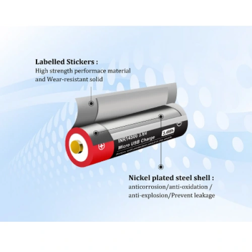 Батерия Vapcell P1409A 14500 950mAh със защита и Micro USB зареждане ➤ топ цена ➤ sorbe.bg