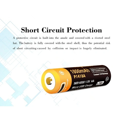 Батерия Vapcell P1418A 14500 1800mAh 1.5V със защита и Micro USB зареждане ➤ топ цена ➤ sorbe.bg