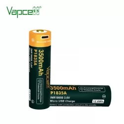 Батерия Vapcell P1835A 18650 3500mAh 10A със защита и Micro USB зареждане