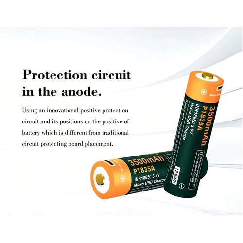 Батерия Vapcell P1835A 18650 3500mAh 10A със защита и Micro USB зареждане ➤ топ цена ➤ sorbe.bg