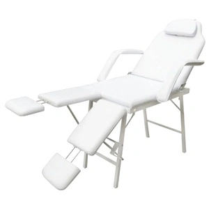 Стол за процедури с регулируеми поставки за краката, бял