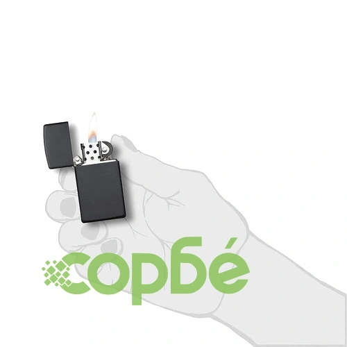 Запалка Zippo 1618 Black Matte Slim ➤ топ цена ➤ sorbe.bg