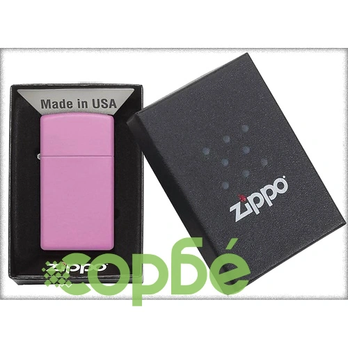 Запалка Zippo 1638  Pink Matte, Slim ➤ топ цена ➤ sorbe.bg