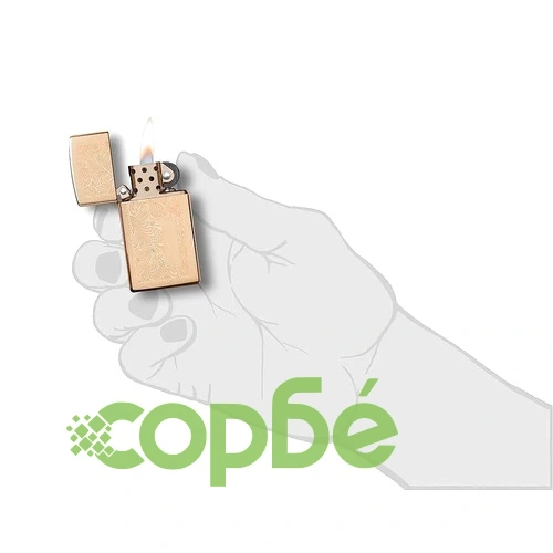 Запалка Zippo 1652B  Venetian Polished Brass, Slim ➤ топ цена ➤ sorbe.bg