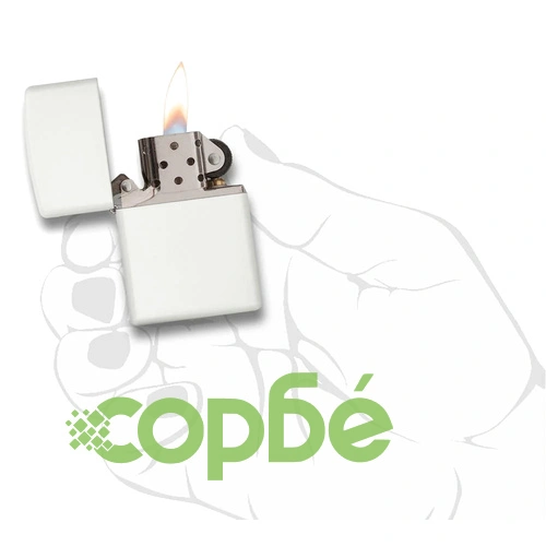 Запалка Zippo 214  White Matte ➤ топ цена ➤ sorbe.bg