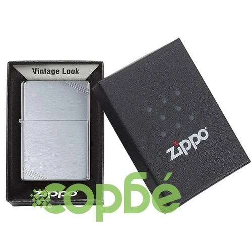Запалка Zippo 230 - Brushed Chrome Vintage with Slashes ➤ топ цена ➤ sorbe.bg