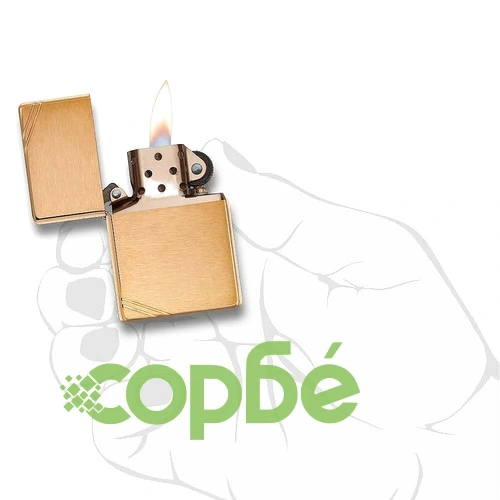 Запалка Zippo 240 - Brushed Brass Vintage with Slashes ➤ топ цена ➤ sorbe.bg