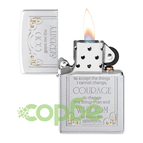 Запалка Zippo Serenity Prayer, Satin Chrome ➤ топ цена ➤ sorbe.bg