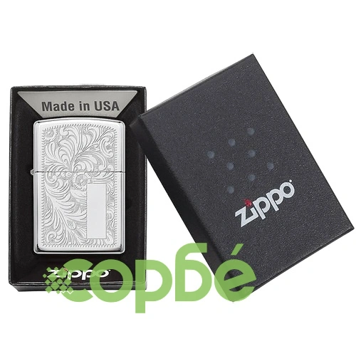 Запалка Zippo 352  Venetian Polished Chrome ➤ топ цена ➤ sorbe.bg