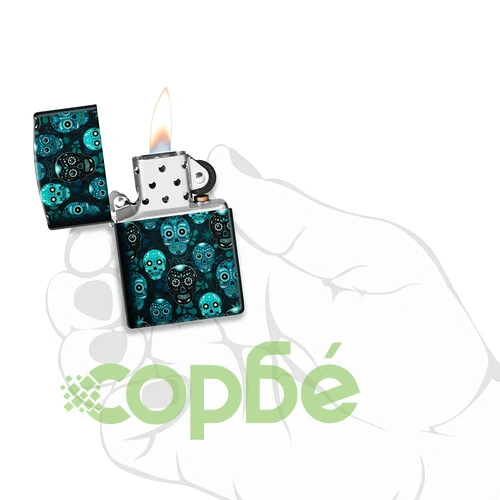 Запалка Zippo - Glow in the Dark Sugar Skulls Design ➤ топ цена ➤ sorbe.bg
