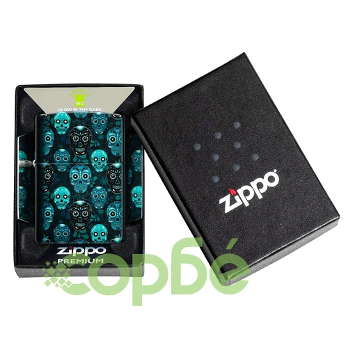 Запалка Zippo - Glow in the Dark Sugar Skulls Design ➤ топ цена ➤ sorbe.bg