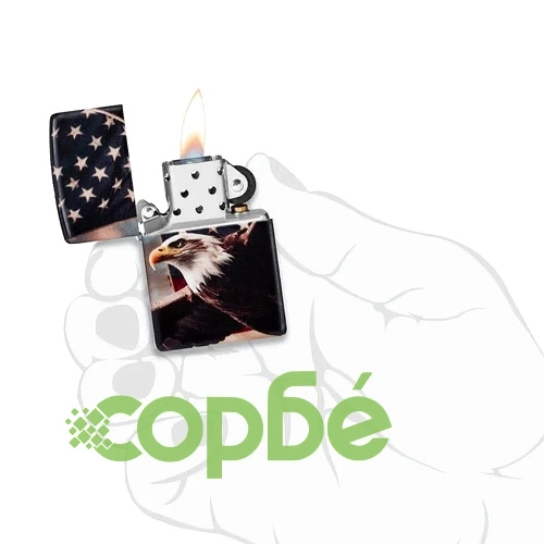 Запалка Zippo - Eagle USA Flag Design ➤ топ цена ➤ sorbe.bg