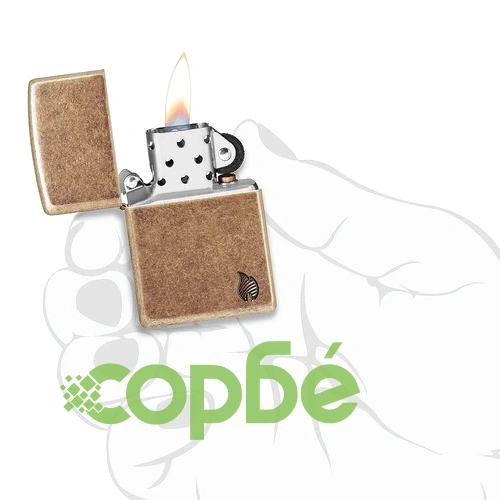 Запалка Zippo - Armor® Antique Brass Flame Design ➤ топ цена ➤ sorbe.bg