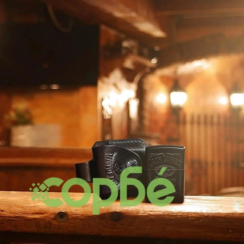 Комплект запалка и калъф Zippo Jack Daniels Black Matte 48460 ➤ топ цена ➤ sorbe.bg