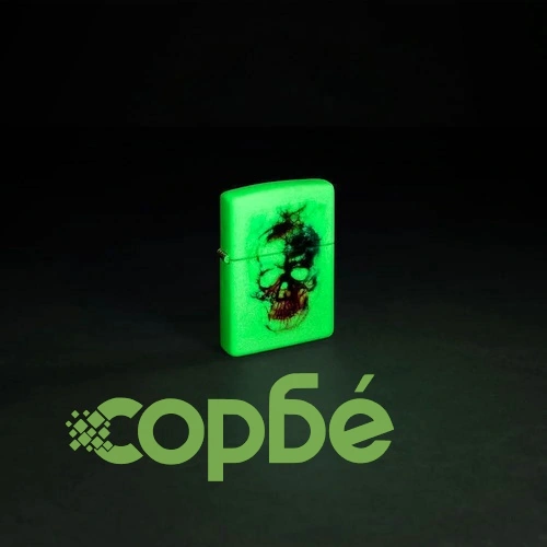 Запалка Zippo 48563 - Skull Design Glow in the Dark ➤ топ цена ➤ sorbe.bg