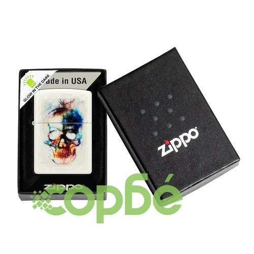 Запалка Zippo 48563 - Skull Design Glow in the Dark ➤ топ цена ➤ sorbe.bg