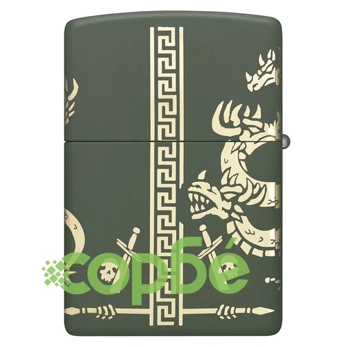 Запалка Zippo - Dragon Design Green Matte Laser 360° ➤ топ цена ➤ sorbe.bg