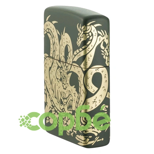 Запалка Zippo - Dragon Design Green Matte Laser 360° ➤ топ цена ➤ sorbe.bg