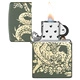Запалка Zippo - Dragon Design Green Matte Laser 360°