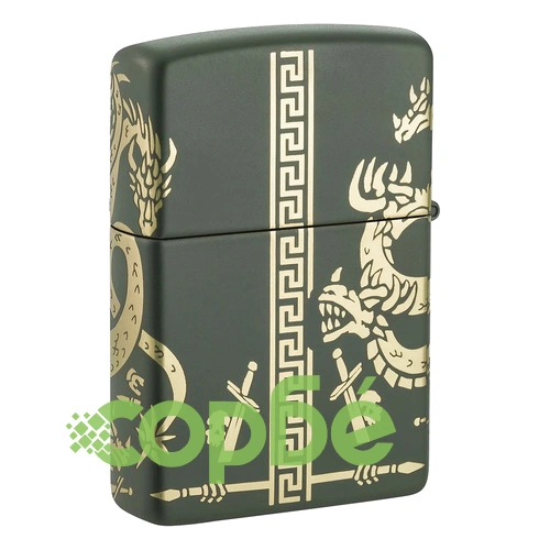 Запалка Zippo - Dragon Design Green Matte Laser 360° ➤ топ цена ➤ sorbe.bg