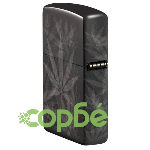 Запалка Zippo - Cannabis Design High Polish Black ➤ топ цена ➤ sorbe.bg