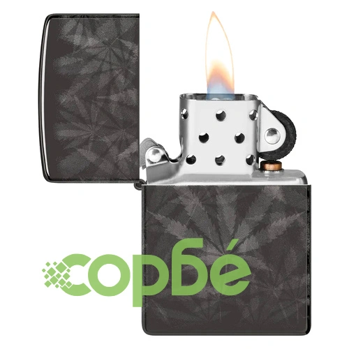 Запалка Zippo - Cannabis Design High Polish Black ➤ топ цена ➤ sorbe.bg