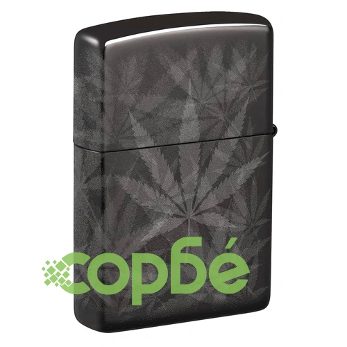 Запалка Zippo - Cannabis Design High Polish Black ➤ топ цена ➤ sorbe.bg