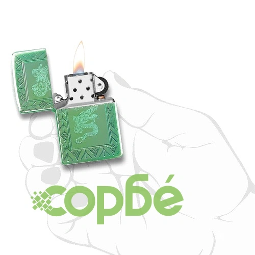 Запалка Zippo - Armor® High Polish Green Elegant Dragon ➤ топ цена ➤ sorbe.bg