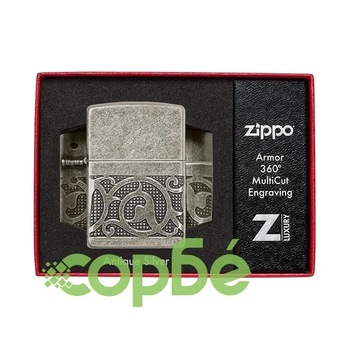 Запалка Zippo - Armor® Antique Silver Pattern Design ➤ топ цена ➤ sorbe.bg