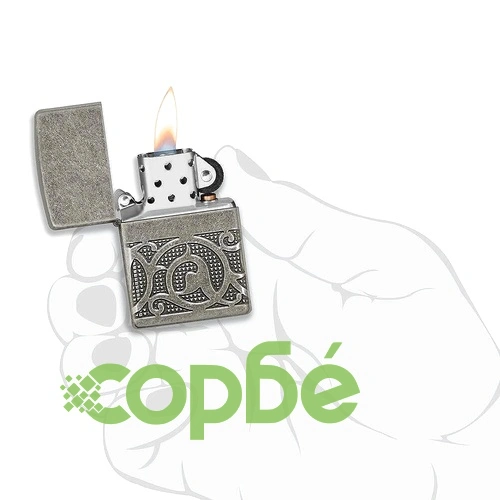 Запалка Zippo - Armor® Antique Silver Pattern Design ➤ топ цена ➤ sorbe.bg