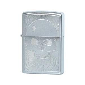Запалка Zippo Satin Chrome,Skull with Lines 29858