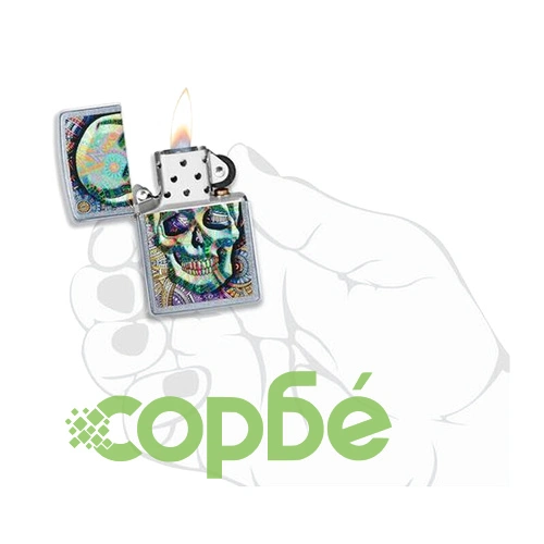 Запалка Zippo Geometric Skull Design 49140 ➤ топ цена ➤ sorbe.bg