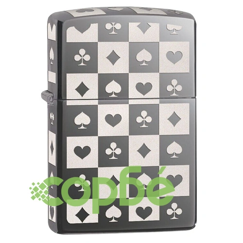 Запалка Zippo 29082 Card Suits, Black Ice ➤ топ цена ➤ sorbe.bg