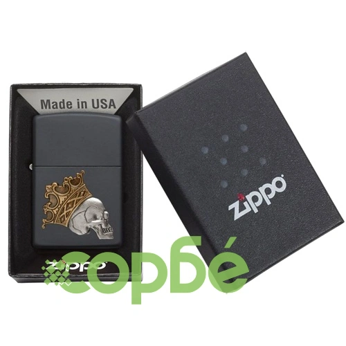 Запалка Zippo 29100  King Skull, Black Matte ➤ топ цена ➤ sorbe.bg