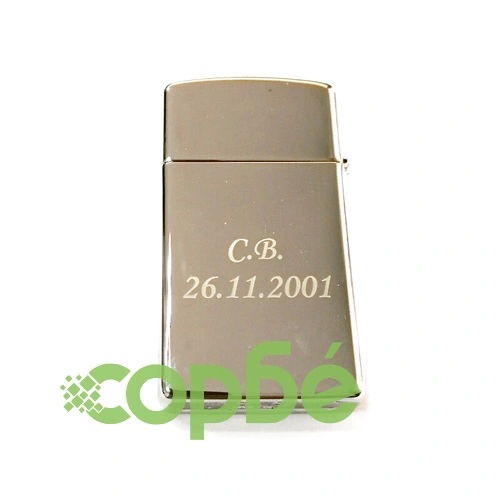 НАМАЛЕНА (С ВЕЧЕ ГРАВИРАН ТЕКСТ И ЛОГО, ВИЖТЕ СНИМКИТЕ) Запалка Zippo 1610  Polished Chrome, Slim 1610-1 ➤ топ цена ➤ sorbe.bg
