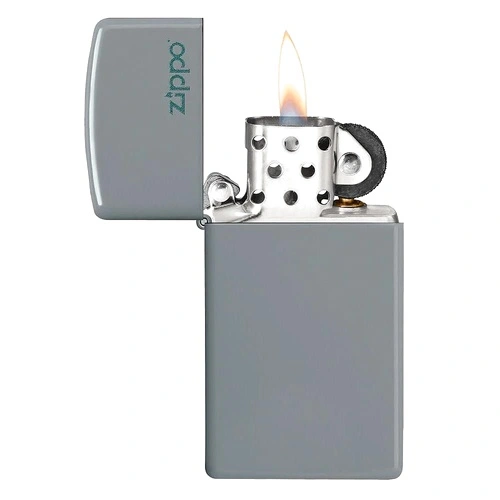 Запалка Zippo Slim Flat Grey Zippo Logo 49527ZL ➤ топ цена ➤ sorbe.bg