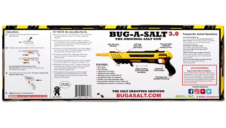 Пушка за насекоми Bug-A-Salt 3.0 Жълта