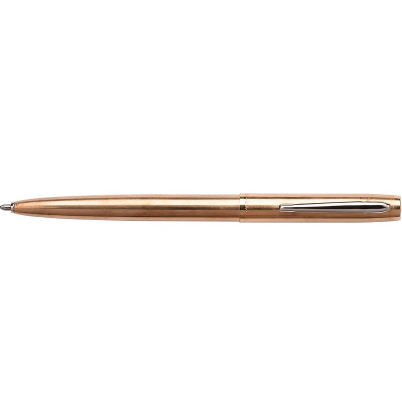 Химикалка Fisher Space Pen Antimicrobial Raw Brass Cap-O-Matic с хромиран клипс M4RAW в подаръчна кутия